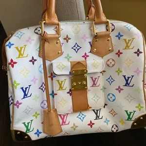 Louis vuitton multicolored monogrammed handbag.